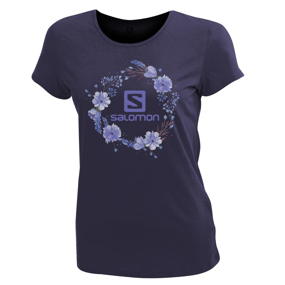 T-Shirts Salomon Femme Bleu Marine - Salomon SPRING SS W - France (5463-JNVPL)